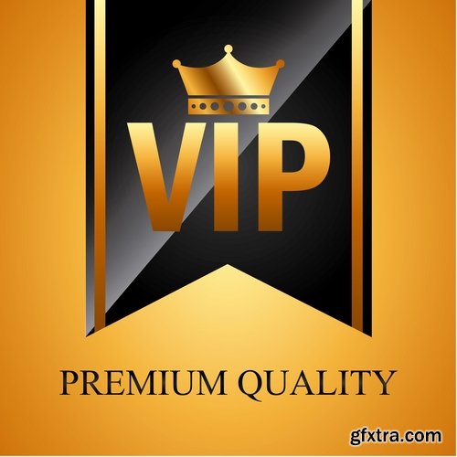 Collection of gold sticker label background is the crown logo icon vector image 25 EPS