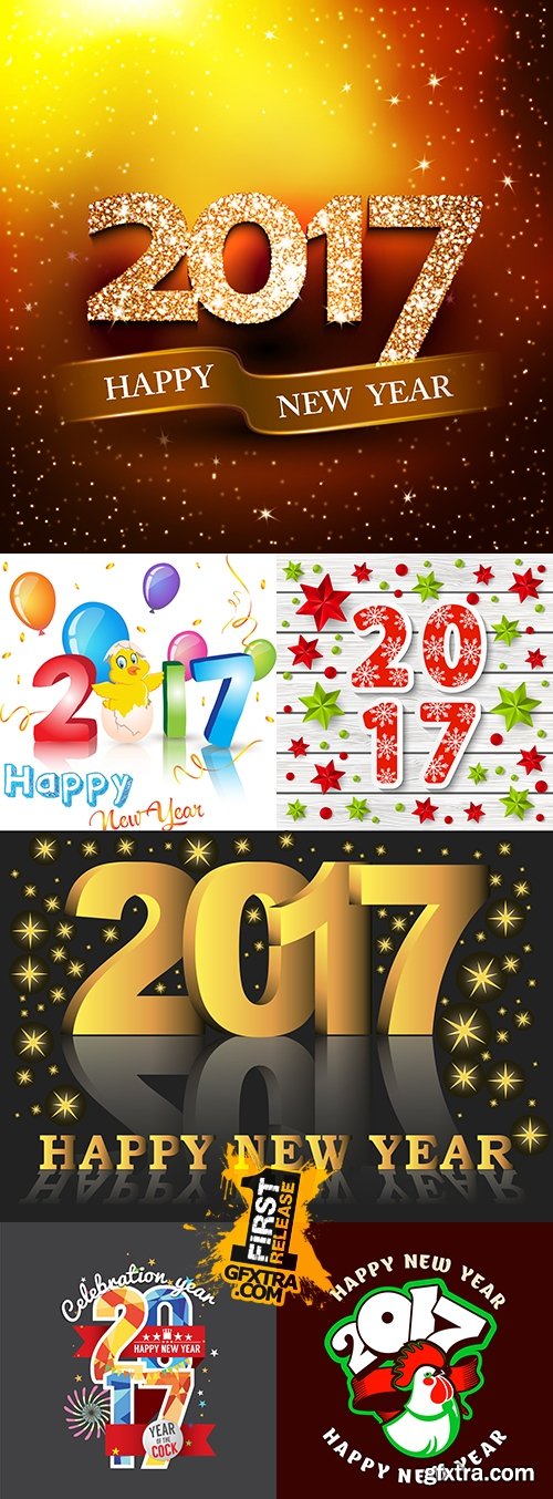 2017 Happy New Year trendy design