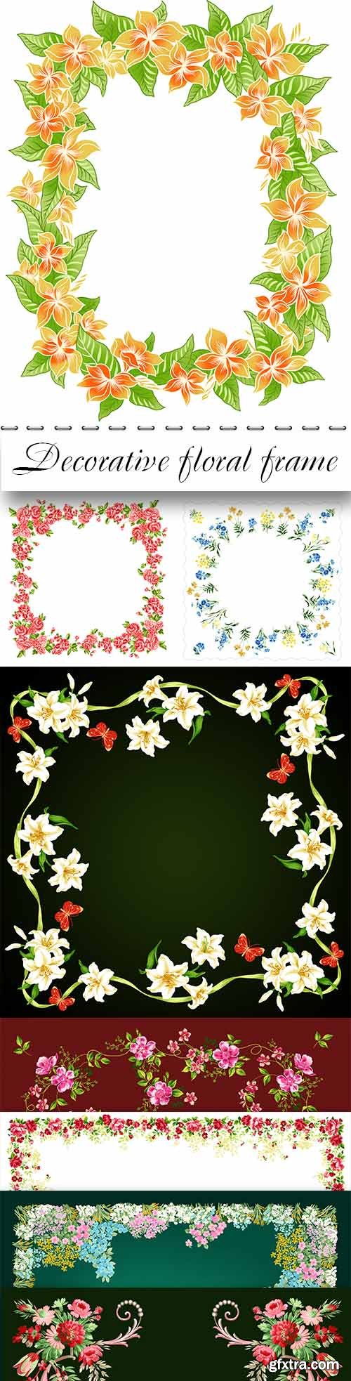 Decorative floral frame PSD