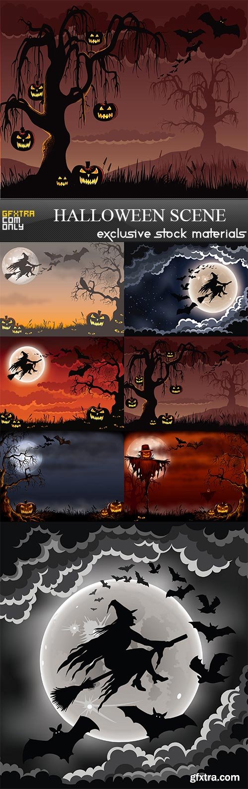 Halloween scene, 7 x UHQ JPEG