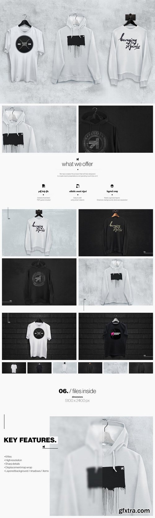 T-Shirt Sweatshirt Hoodie Mockup Set