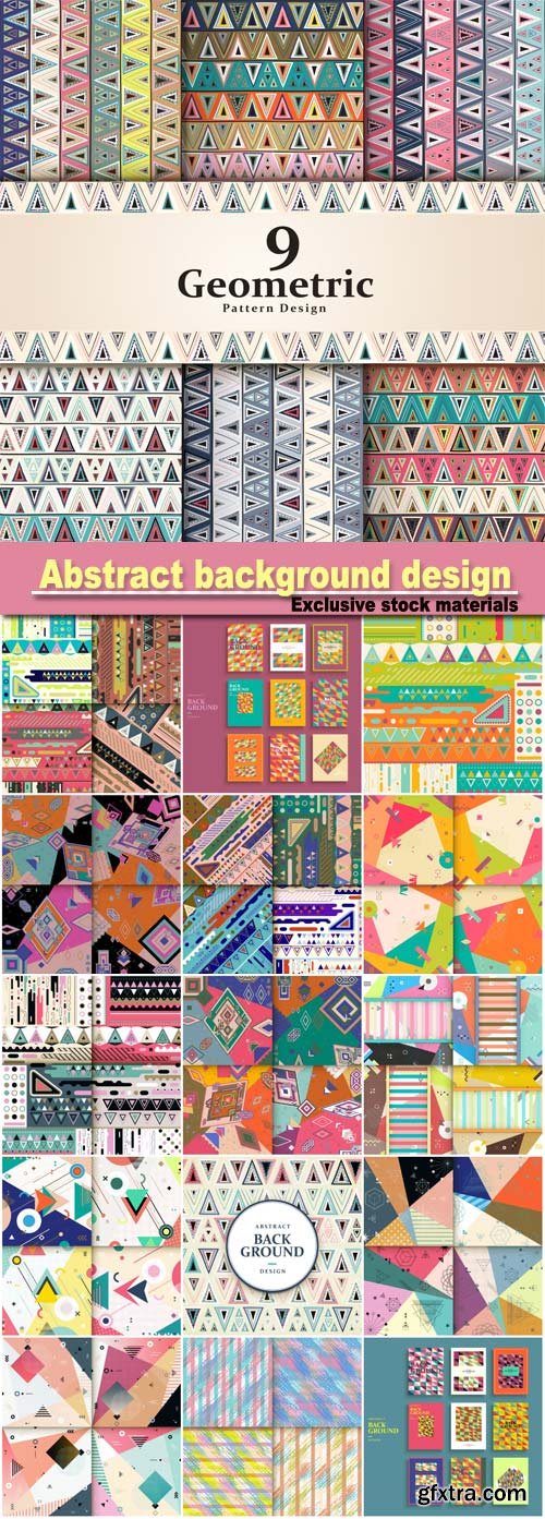 Abstract background design, pattern design set with colorful triangle elements