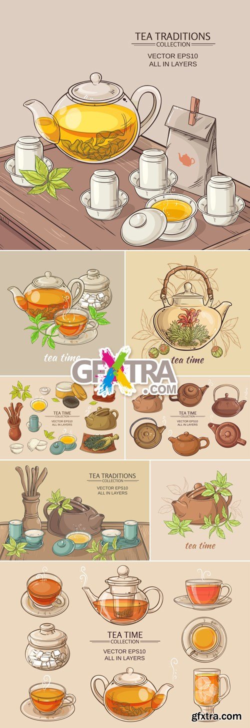 Vintage Tea Time Vector