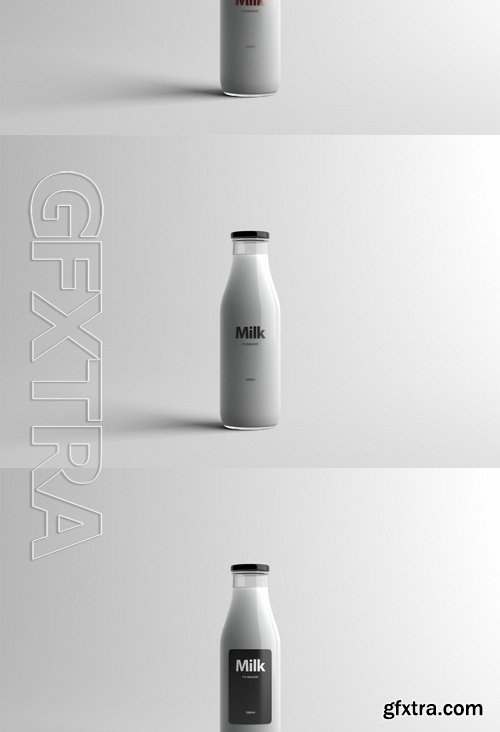 Milk Bottle Packaging Mock-Up