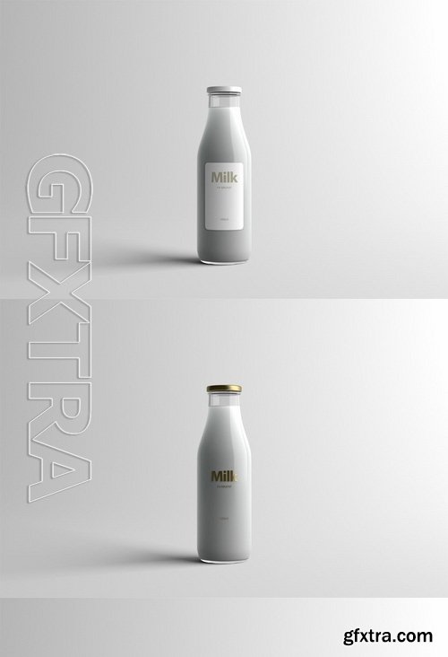 Milk Bottle Packaging Mock-Up