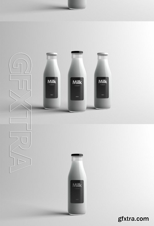 Milk Bottle Packaging Mock-Up