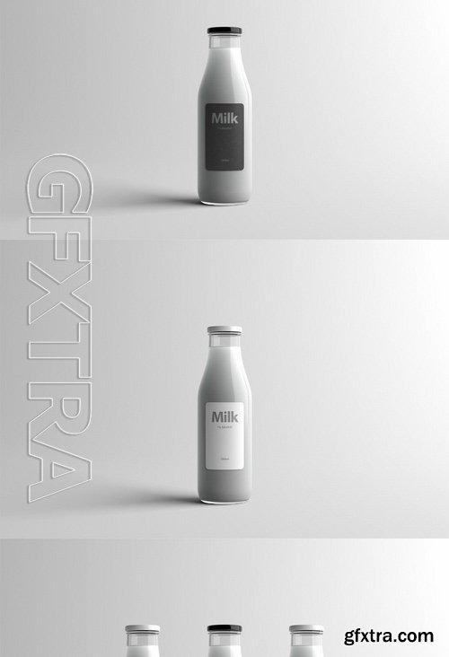 Milk Bottle Packaging Mock-Up