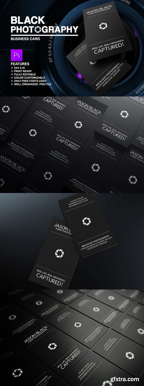 CM - Black Photography Business Card 592871