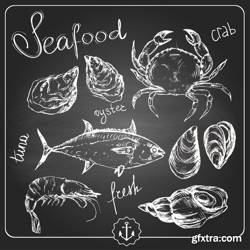 Seafood Vector Set - 15xEPS