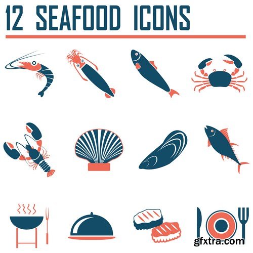 Seafood Vector Set - 15xEPS