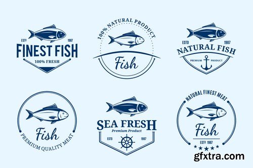 Seafood Vector Set - 15xEPS