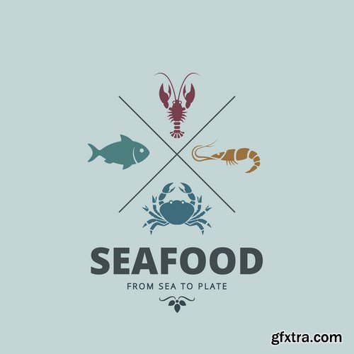 Seafood Vector Set - 15xEPS