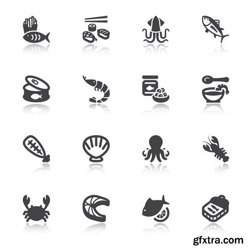 Seafood Vector Set - 15xEPS