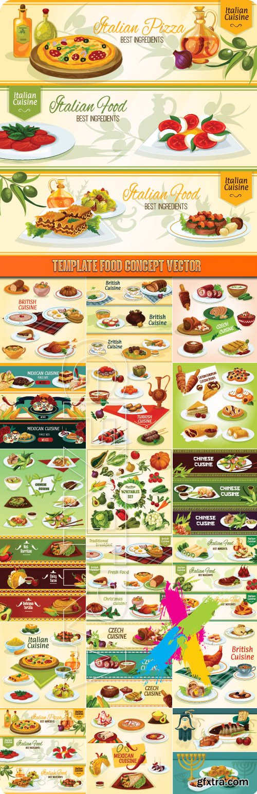 Template food concept vector