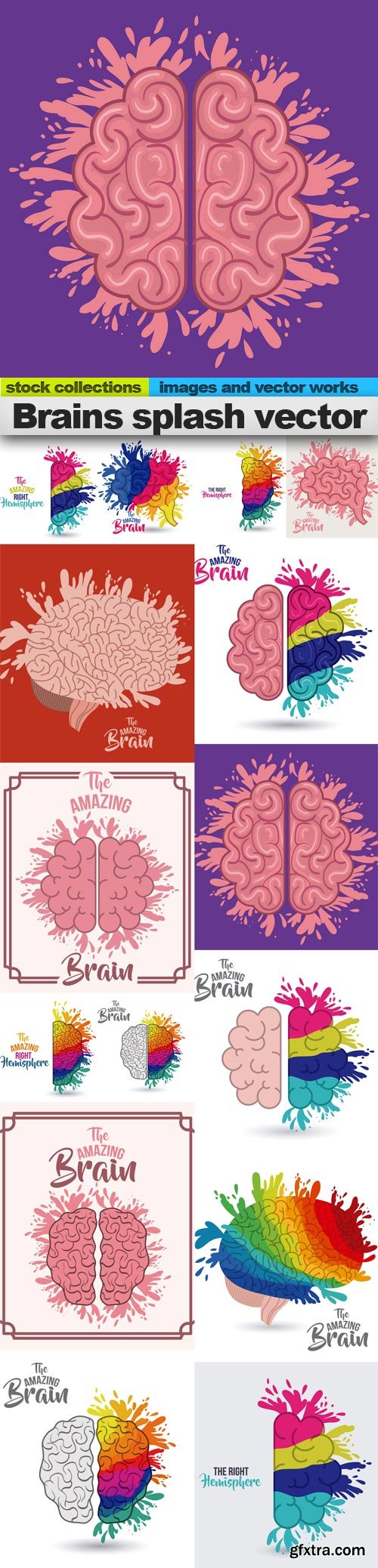 Brains splash vector, 15 x EPS