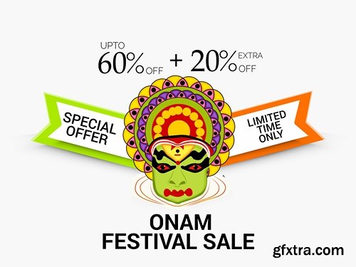 Collection Happy Onam celebration banner poster flyer discount sale sticker 25 HQ Jpeg