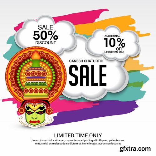 Collection Happy Onam celebration banner poster flyer discount sale sticker 25 HQ Jpeg