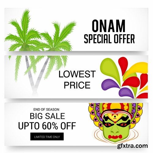 Collection Happy Onam celebration banner poster flyer discount sale sticker 25 HQ Jpeg