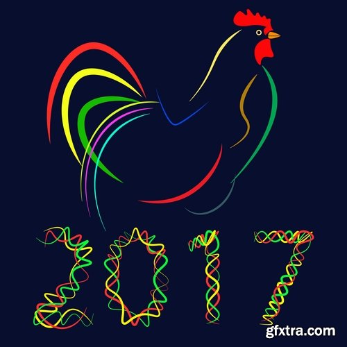 Collection chicken rooster logo 2017 vector image 25 EPS