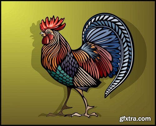 Collection chicken rooster logo 2017 vector image 25 EPS