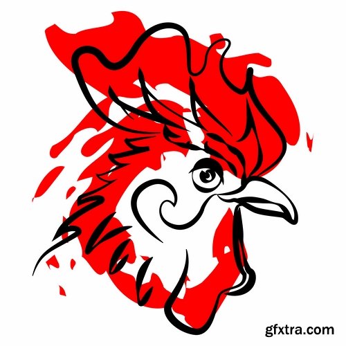 Collection chicken rooster logo 2017 vector image 25 EPS