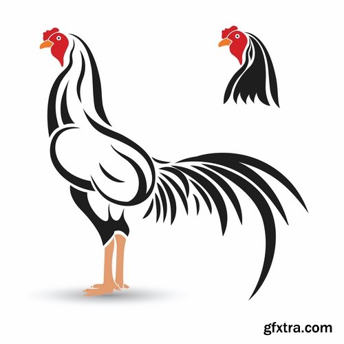 Collection chicken rooster logo 2017 vector image 25 EPS