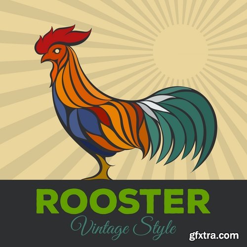 Collection chicken rooster logo 2017 vector image 25 EPS