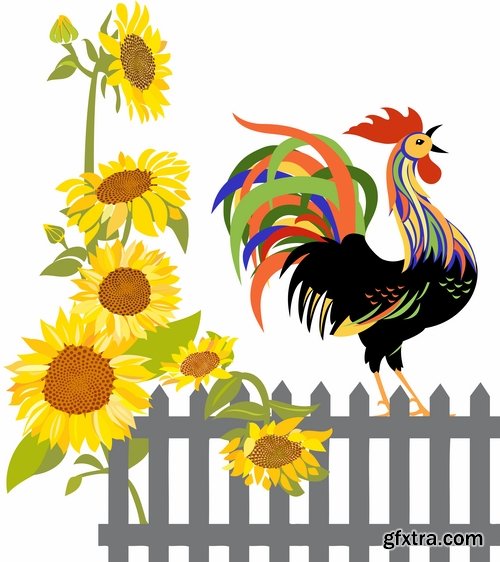 Collection chicken rooster logo 2017 vector image 25 EPS