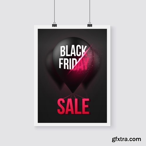 Collection Black Friday flyer banner logo sticker sale invitation card 25 EPS