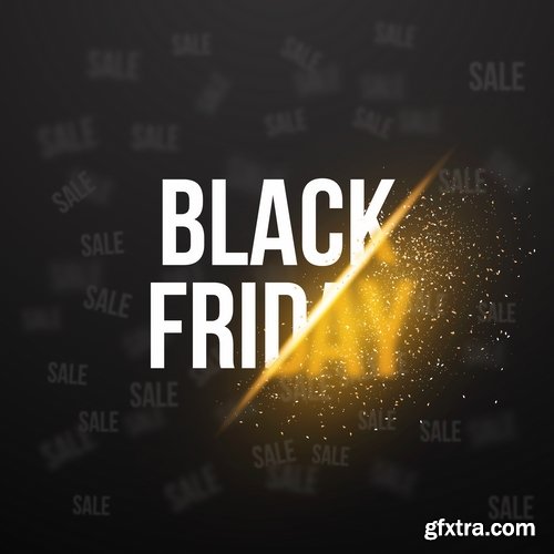 Collection Black Friday flyer banner logo sticker sale invitation card 25 EPS