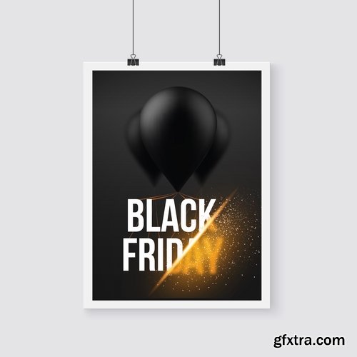 Collection Black Friday flyer banner logo sticker sale invitation card 25 EPS