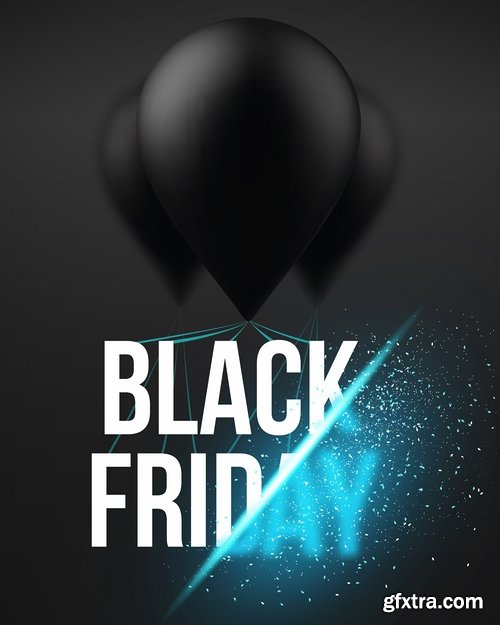 Collection Black Friday flyer banner logo sticker sale invitation card 25 EPS