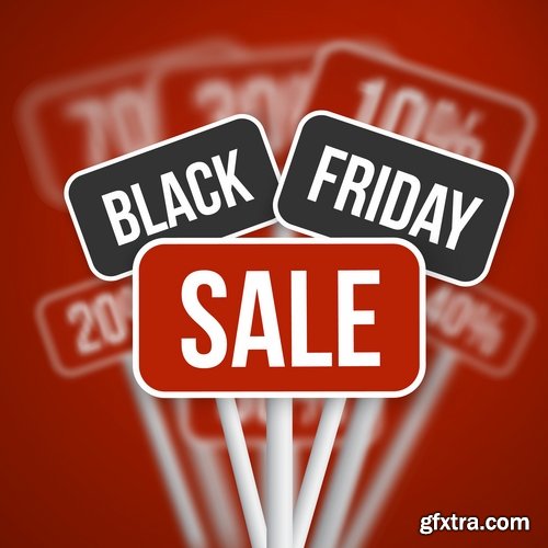 Collection Black Friday flyer banner logo sticker sale invitation card 25 EPS