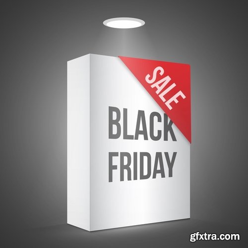 Collection Black Friday flyer banner logo sticker sale invitation card 25 EPS