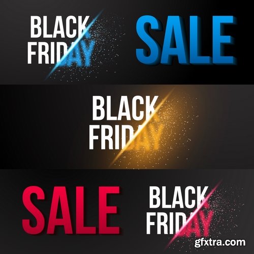 Collection Black Friday flyer banner logo sticker sale invitation card 25 EPS