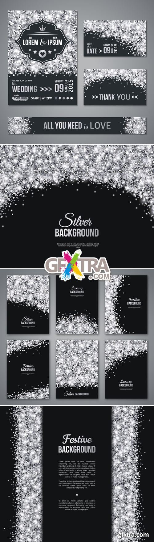 Silver Sparkling Backgrounds Vector