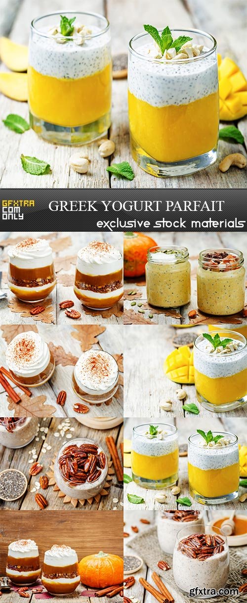 Greek yogurt parfait, 8 x UHQ JPEG