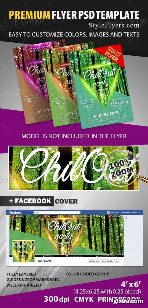 Chill Out PSD Flyer Template + Facebook Cover