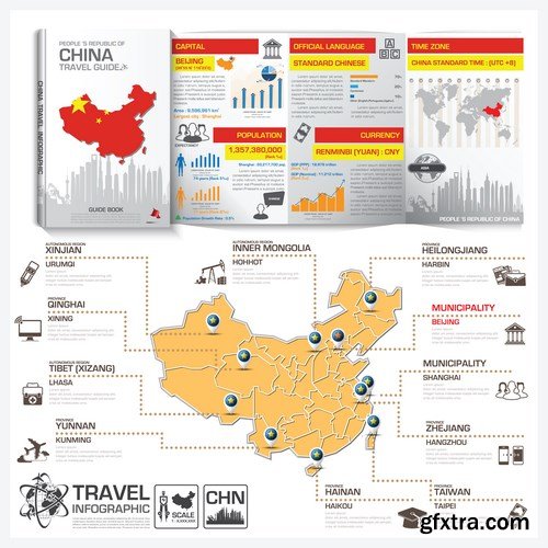 Travel Guide Book Business Infographic - 12xEPS