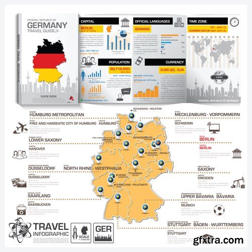 Travel Guide Book Business Infographic - 12xEPS