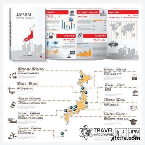 Travel Guide Book Business Infographic - 12xEPS