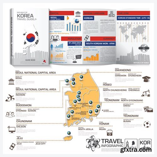 Travel Guide Book Business Infographic - 12xEPS