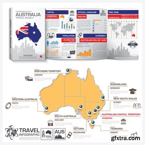 Travel Guide Book Business Infographic - 12xEPS