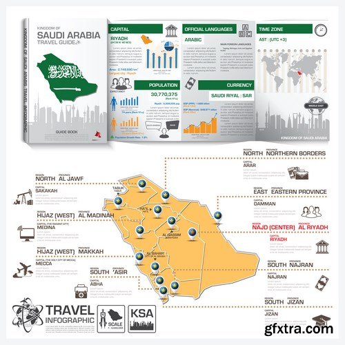 Travel Guide Book Business Infographic - 12xEPS