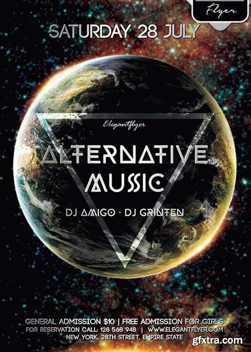 Alternative Music Flyer PSD Template + Facebook Cover