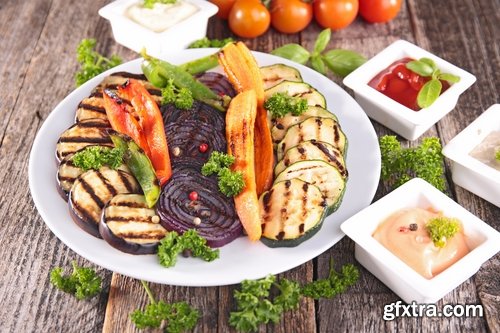 Collection barbecue grill grilled meat fruit vegetables 25 HQ Jpeg