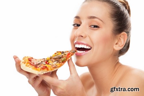 Collection of woman girl eating pizza 25 HQ Jpeg