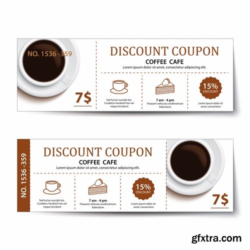 Collection complimentary gift certificate card banner flyer food menu food 25 EPS