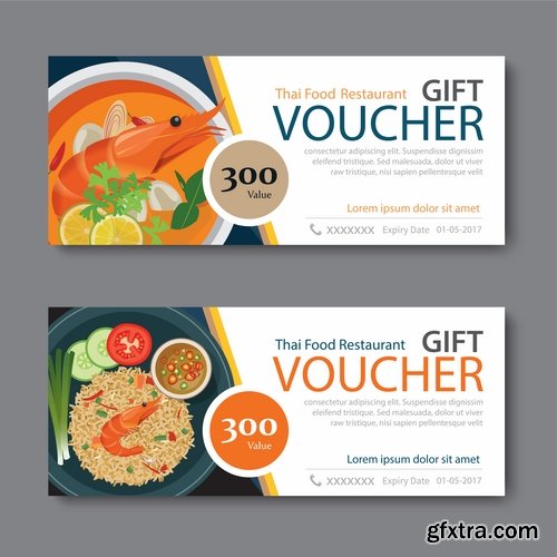 Collection complimentary gift certificate card banner flyer food menu food 25 EPS