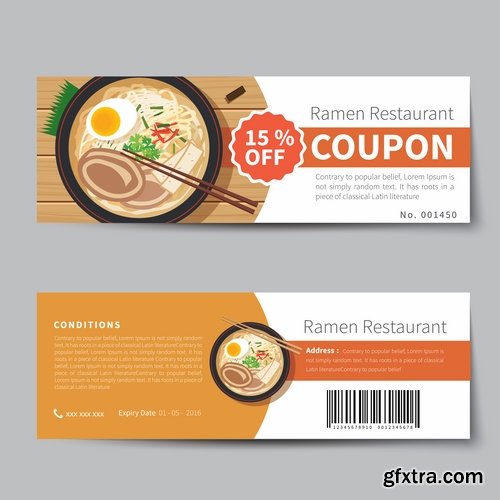 Collection complimentary gift certificate card banner flyer food menu food 25 EPS